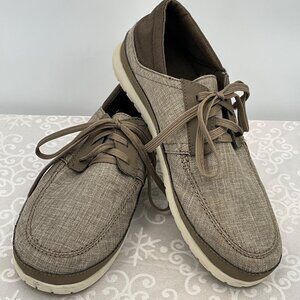 Mens Crocs M12 Linen Casual Lace-Up Loafers #204837